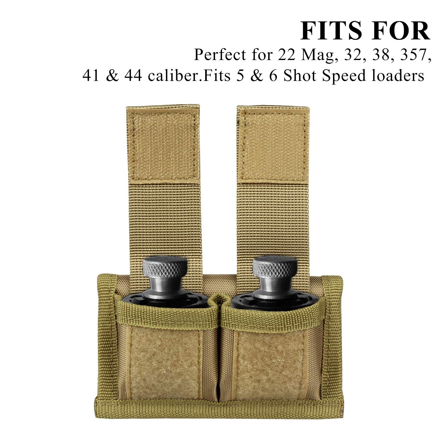 KOSIBATE Speedloader Pouch Case Holder Nylon Tactical Double Tan