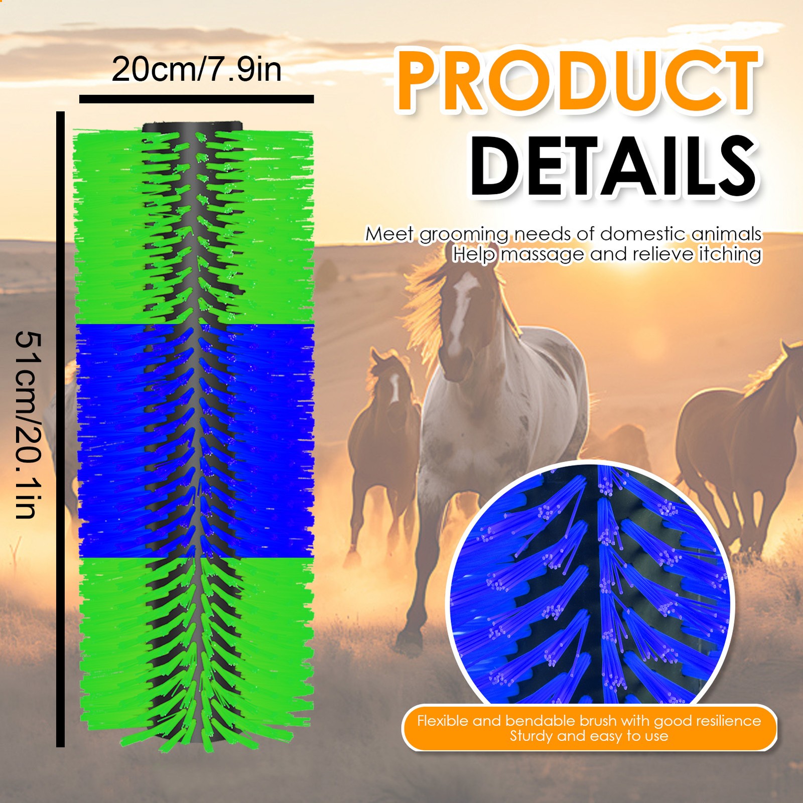 Livestock Scratching Brush for Back Itch Relief, Grooming & Scratching Post Brus