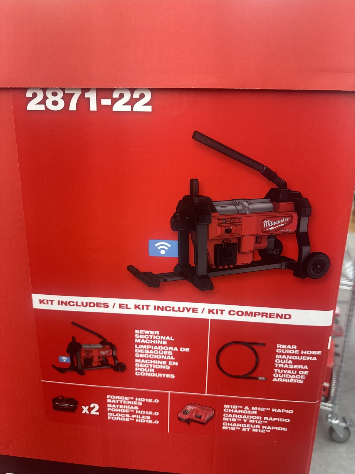 Milwaukee 2871-22 18V Sewer Sectional Machine - Red