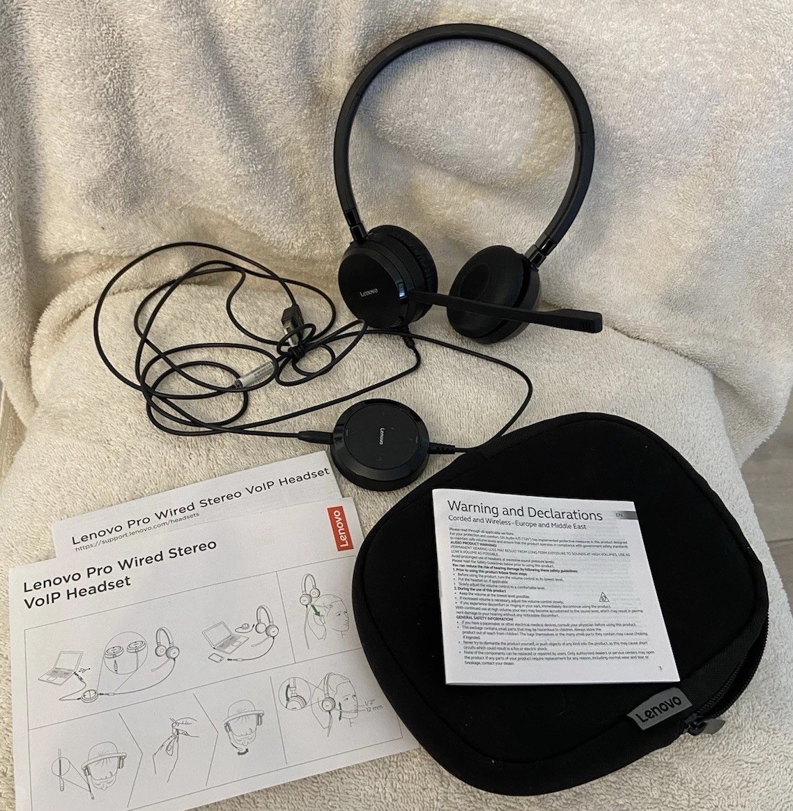 Lenovo Pro Wired Stereo VoIP Headset with Control Unit, Case, & Box Jabra