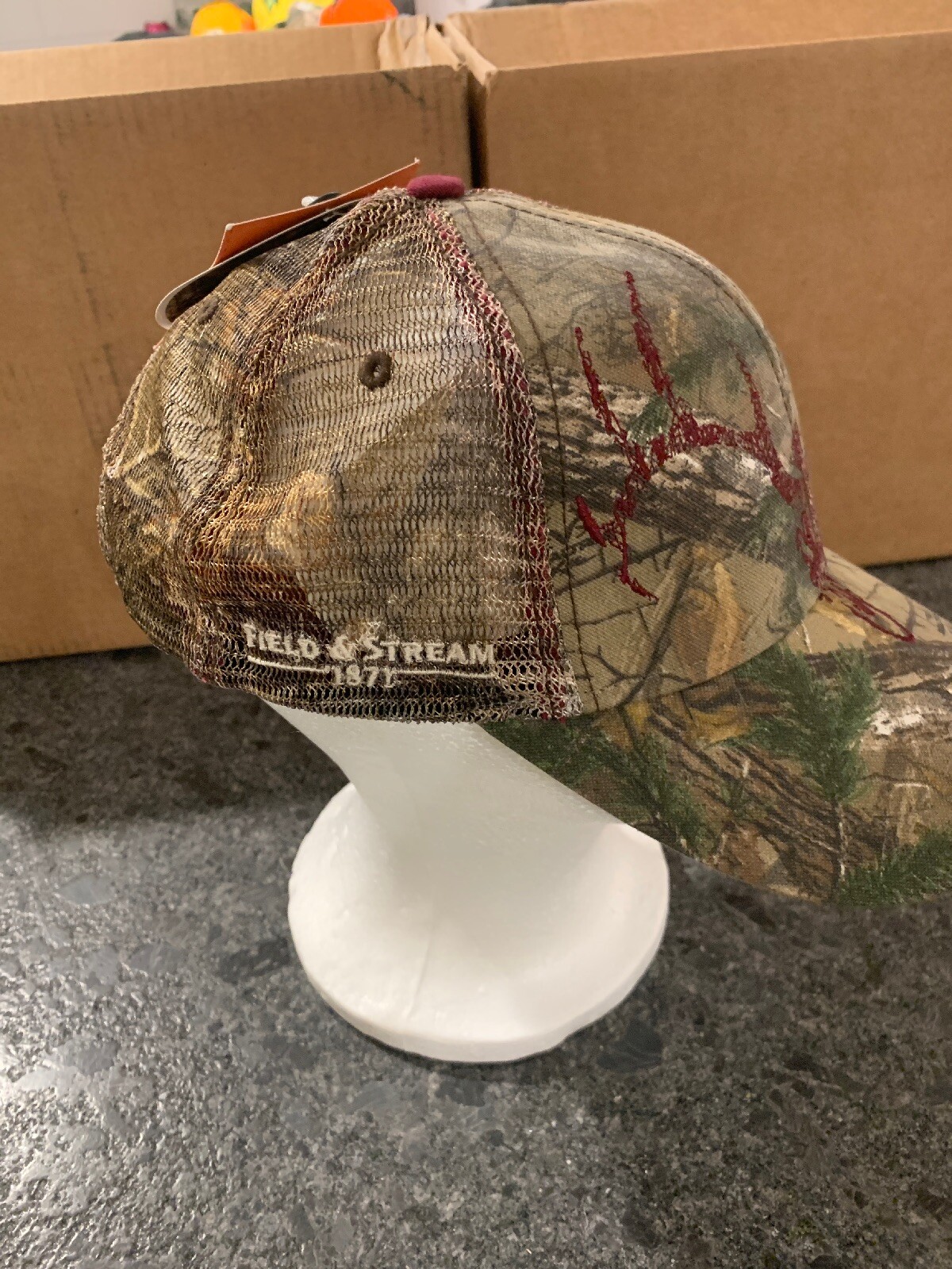 Field & Stream Ox Blood Mesh Back Camo Hat Women's REALTREE XTRA OSFM OSFA NEW!!