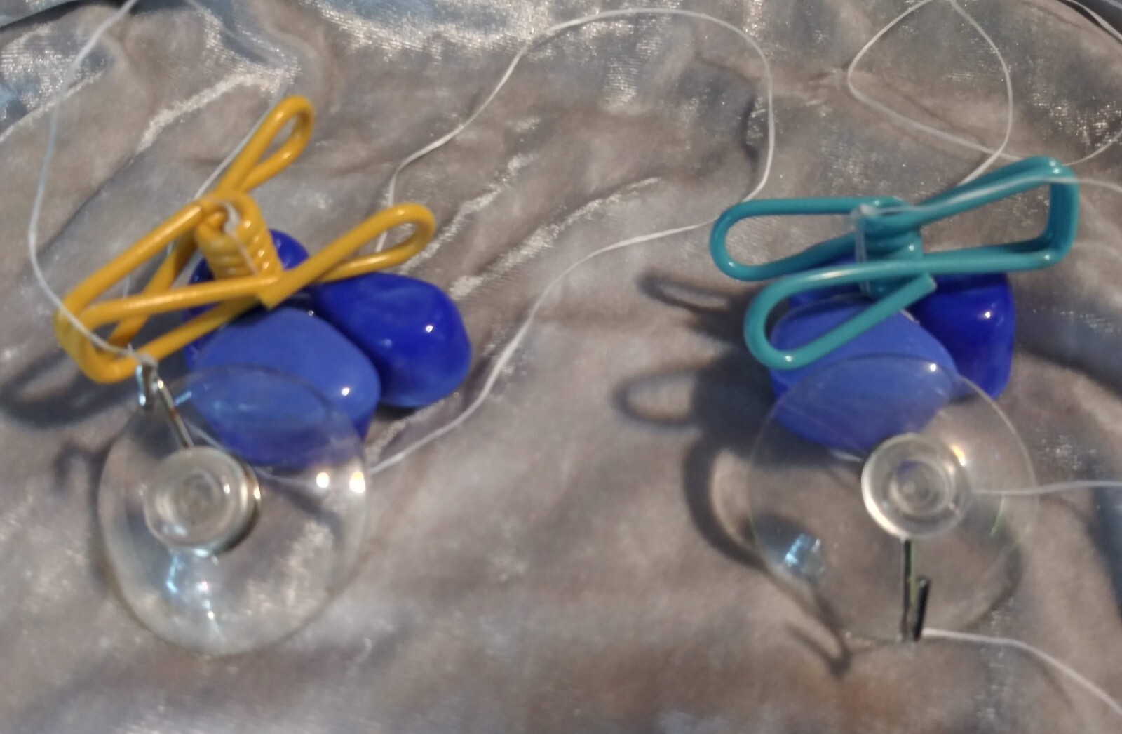 Small glass crystal fish cave aquarium decoration in Blue/Grn Glow in the Dark!