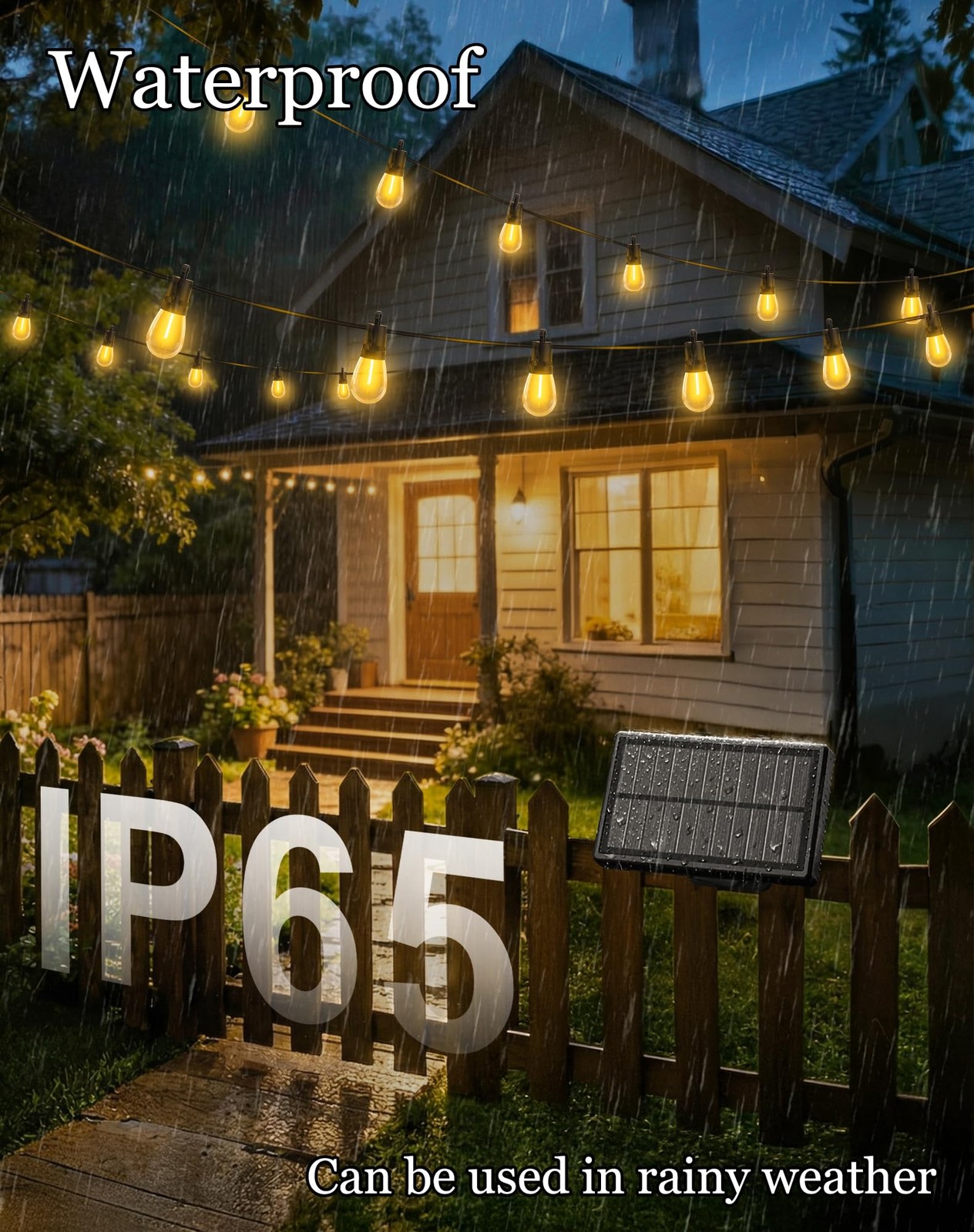 50ft-Solar-Powered-Lights-Outdoor-Waterproof-String 50FT, Bright