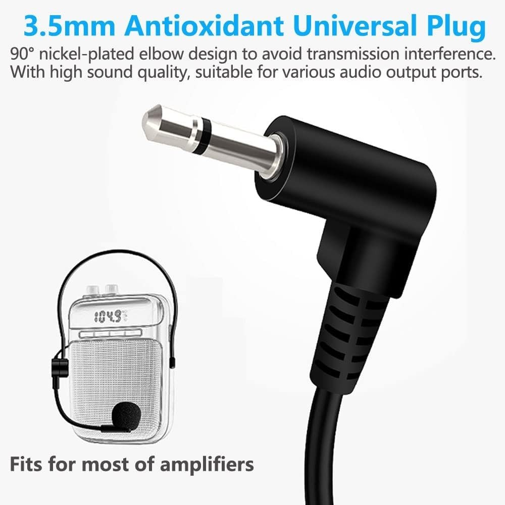 2Pcs Microphone Headset Mic, Flexible Wired Boom for Voice Amplifier, 3.5mm C...