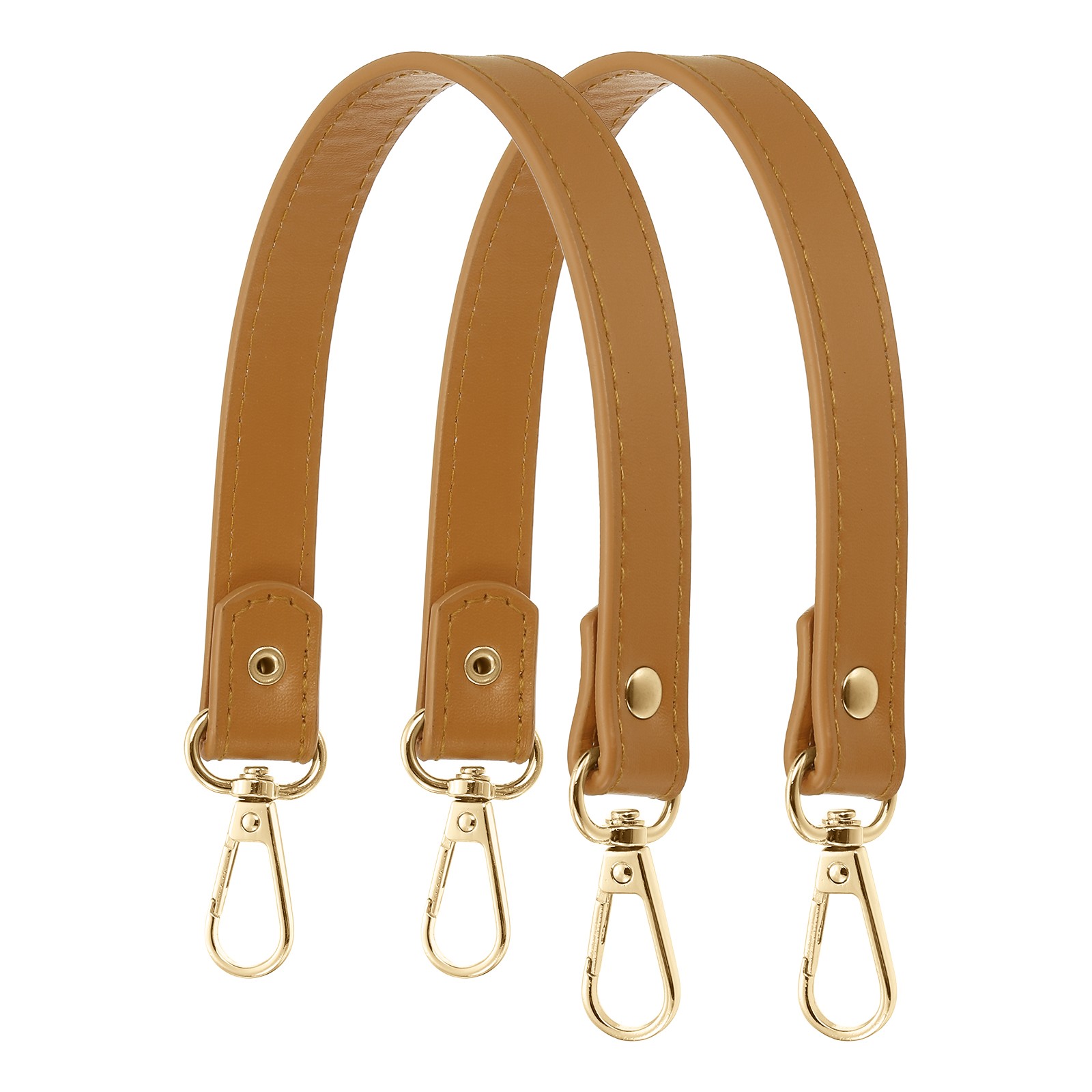 13" Leather Purse Strap Replacement Silver Buckle for Handbag(2 Pack, Khaki)