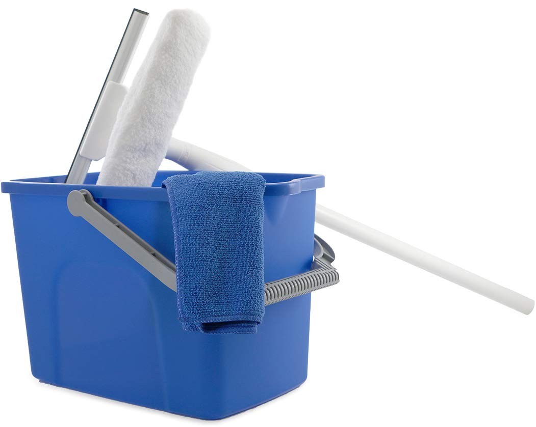Unger Window Washing Starter Kit with 2-in-1 Microfiber Combi, Collapsible Po...