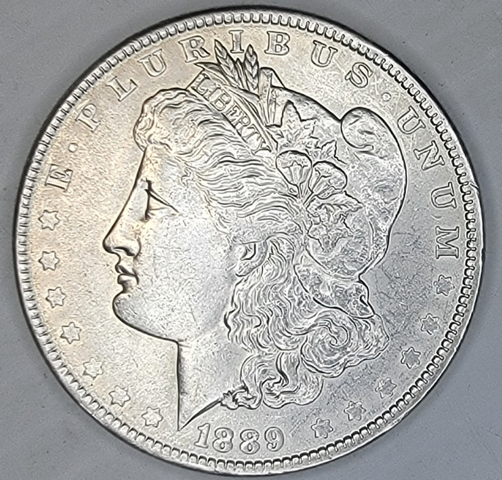 1889-P MORGAN SILVER DOLLAR IN HIGH-QUALITY CONDITION, EXCELLENT DETAIL