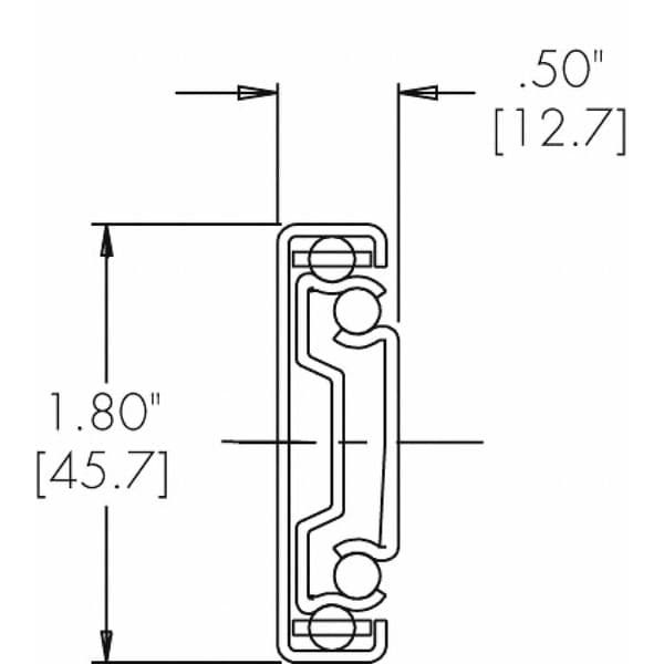 Accuride C 3832-E28d Drawer Slide, Side/Bracket Mount, Full, Soft Close, Pk2,