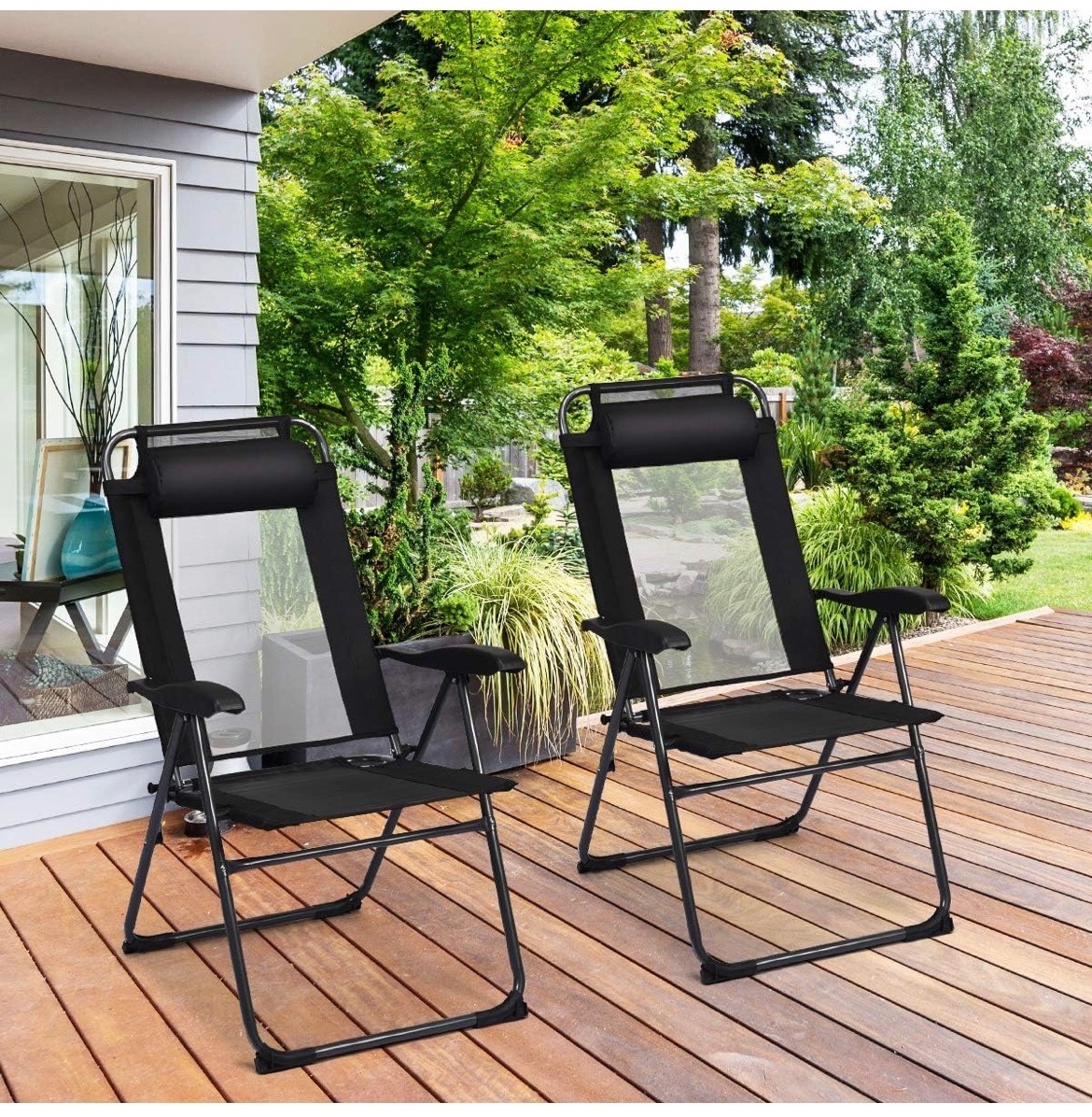 NEW Adjustable Patio Chairs – Sets of 4 (Sealed in Box)