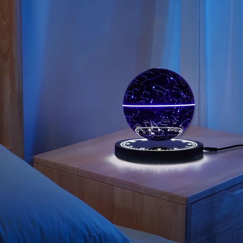 Magnetic Levitation Floating Globe Light LED World Map Rotating Night Lamp NEW