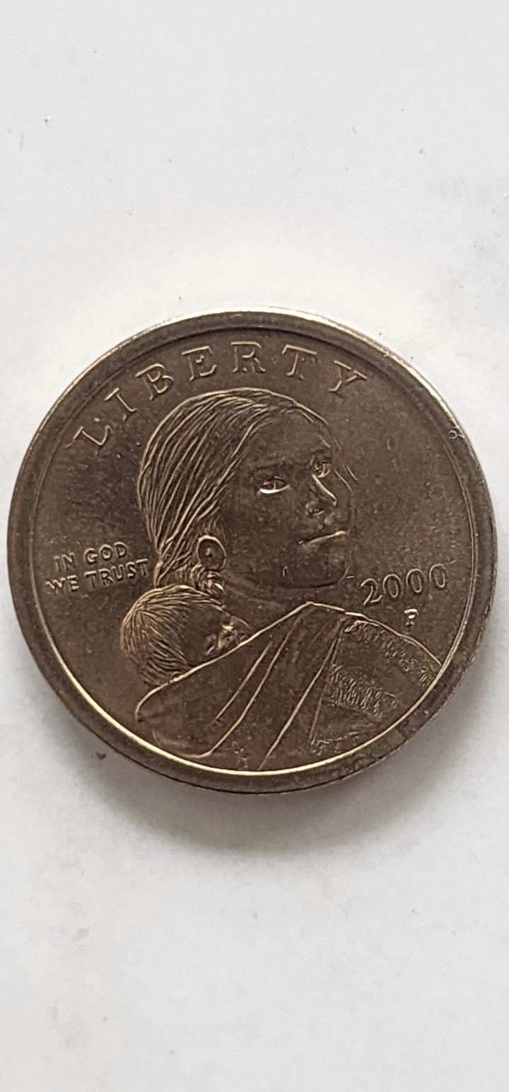 2000 p sacagawea gold one dollar coin Smooth Edge