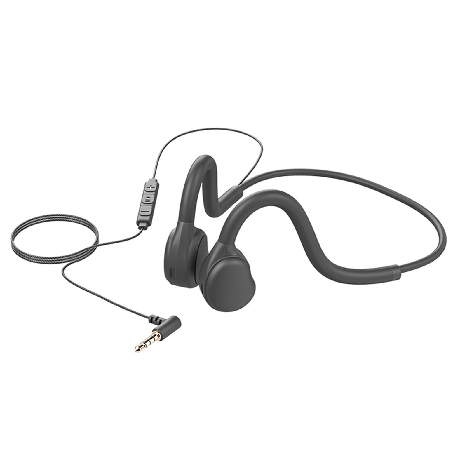 Air Conduction Open Ear Headphones,3.5MM Wired Headphones and Built-in Microp...