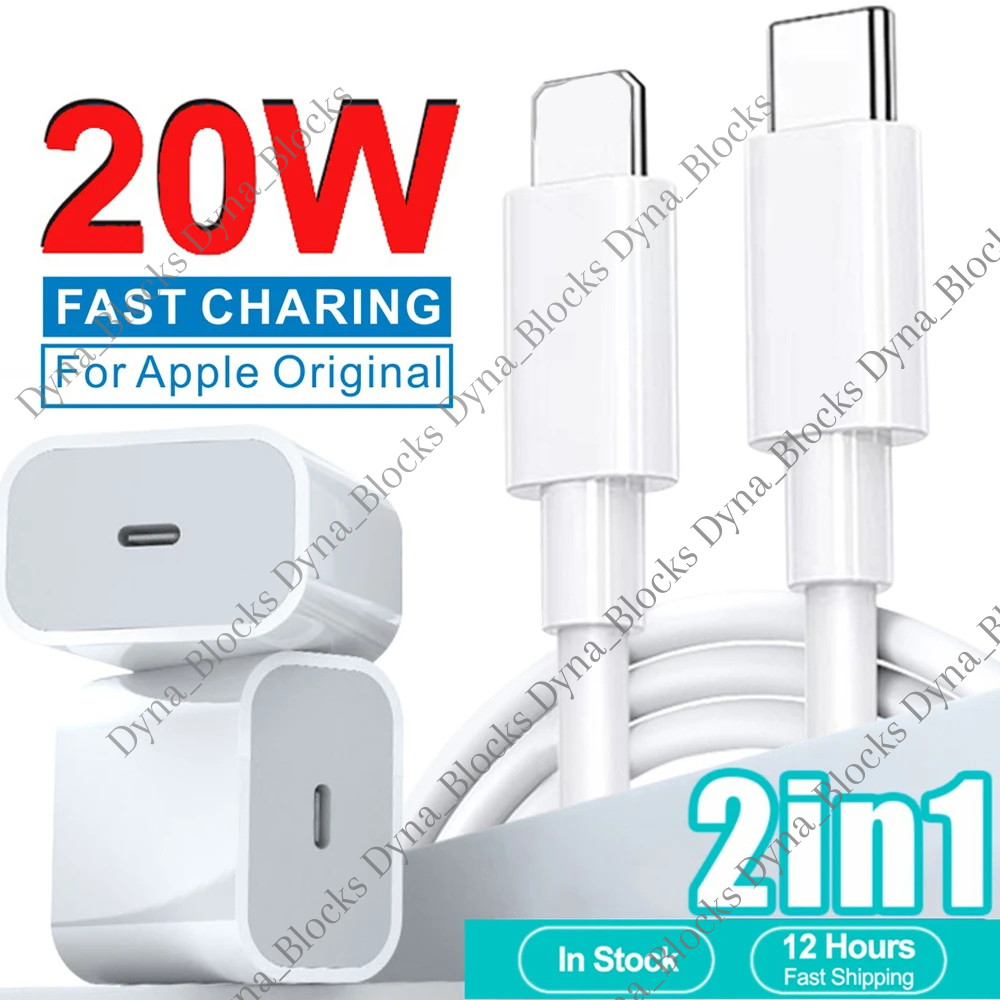 For iPhone 11 12 13 14 Pro Max iPad Fast Charger 20W Cable Power Adapter Type C