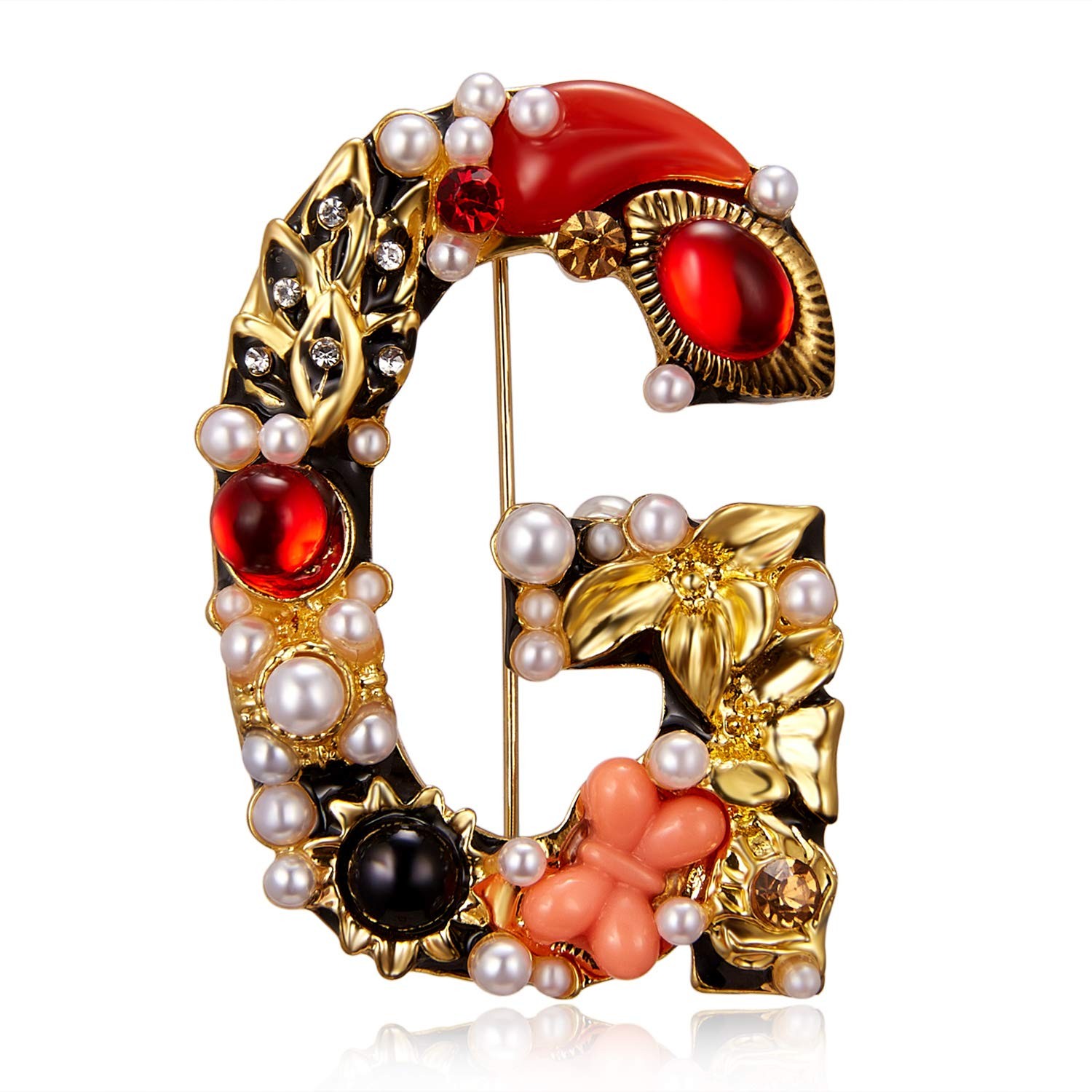 Initial Brooch Pins A-Z 26 Letters Brooches For Women Girls Colorful Enamel Alph