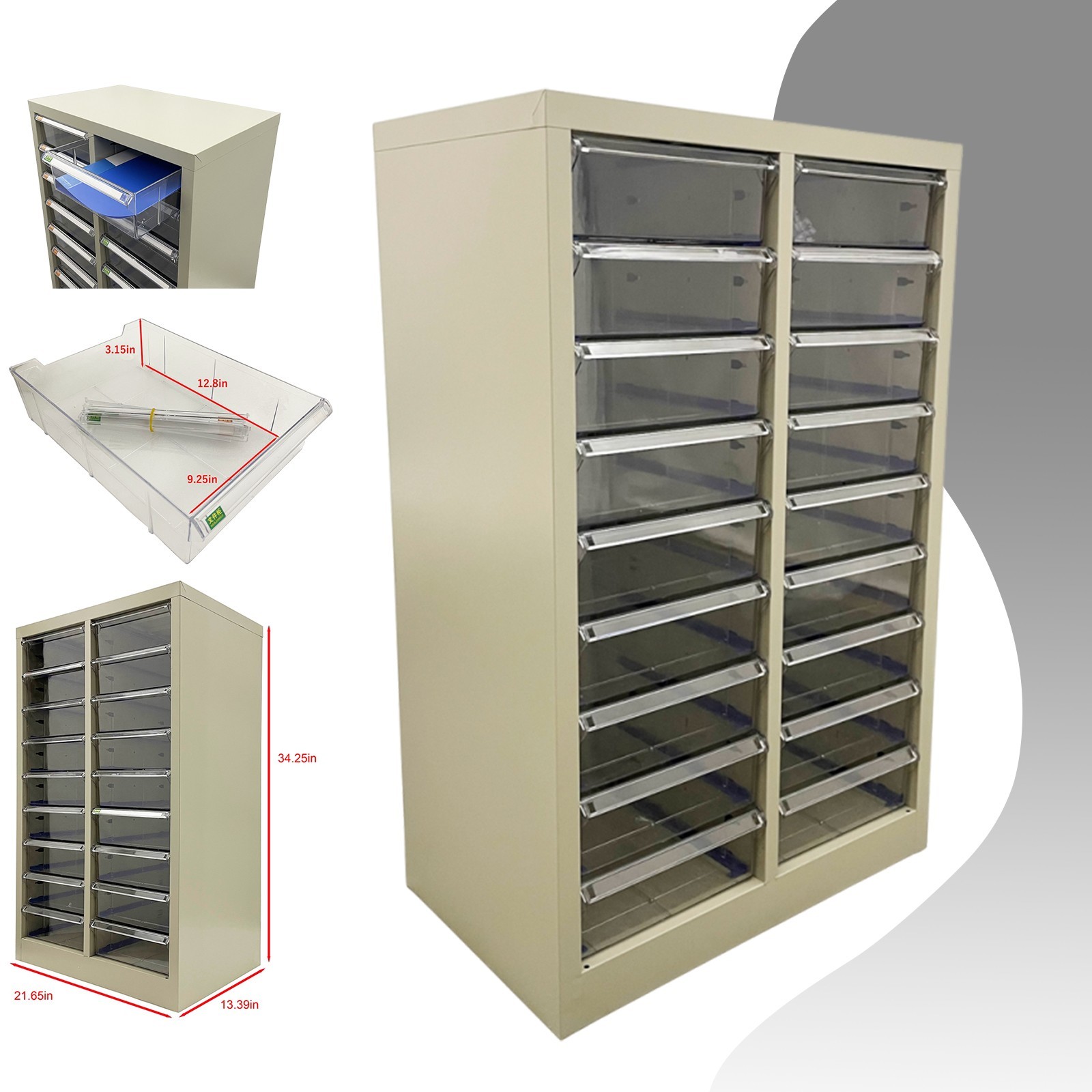 18 Drawer File Cabinet Vertical Office Storage Cabinet Document Storage Cabinet