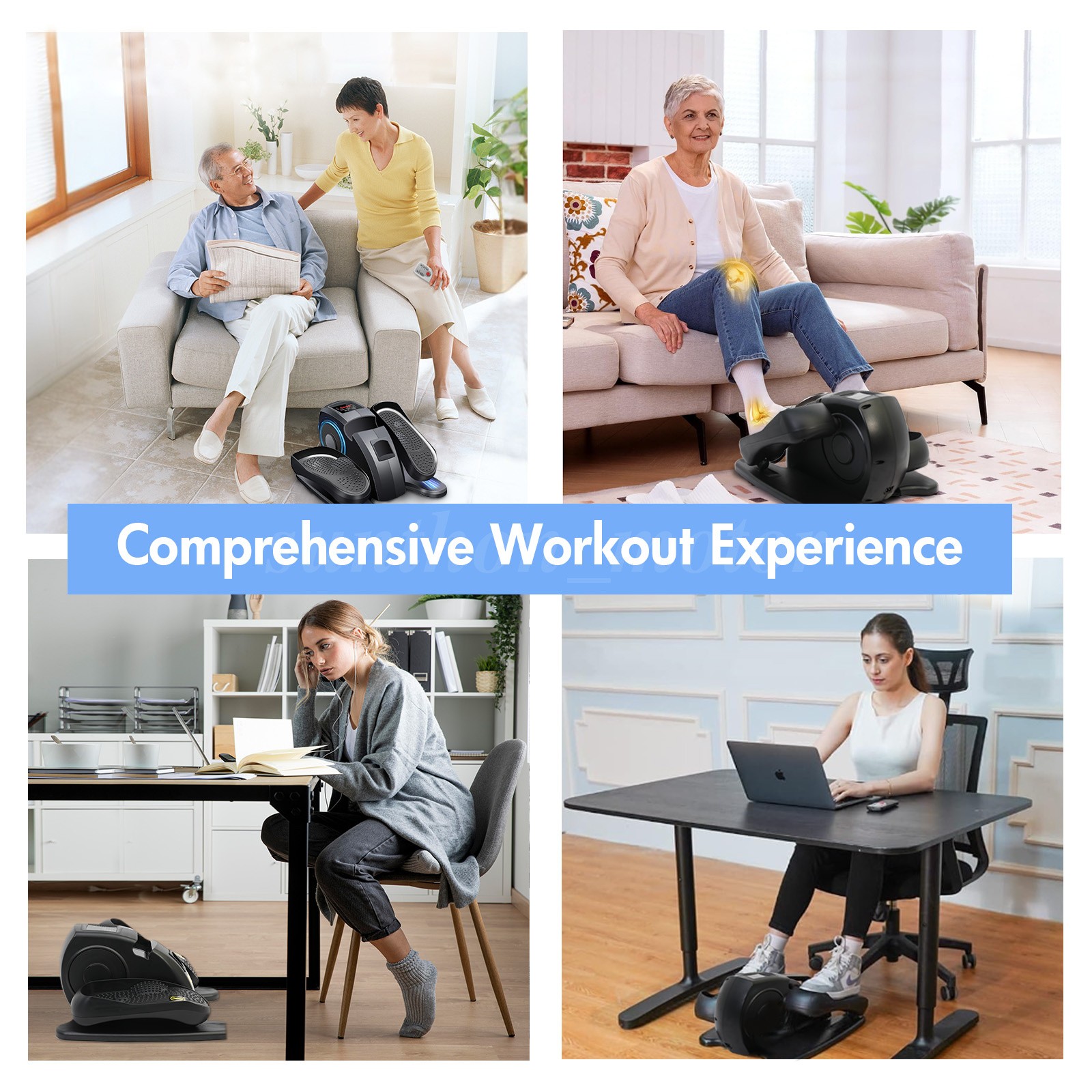 Ellipse Electric Elliptical Machine Under Desk Leg Exerciser Fully Assembled LCD