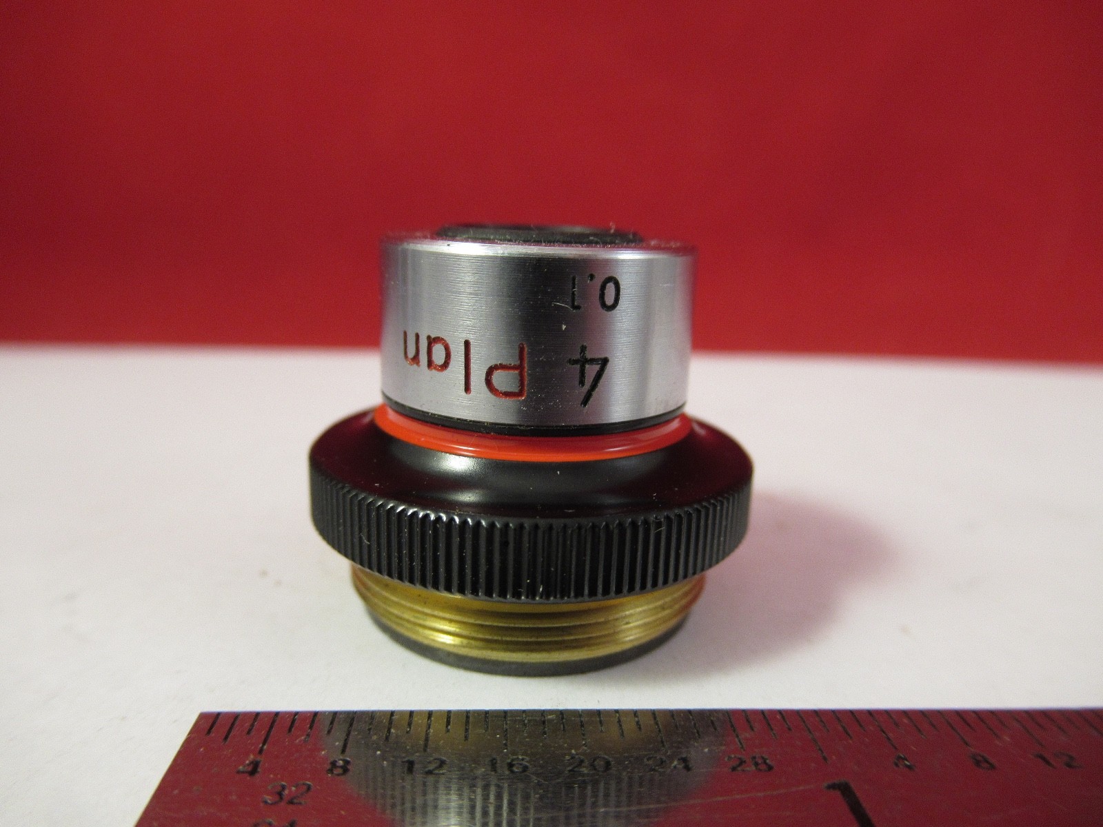 NIKON JAPAM OBJECTIVE PLAN 4X MICROSCOPE PART OPTICS AS PICTURED &75-B-16