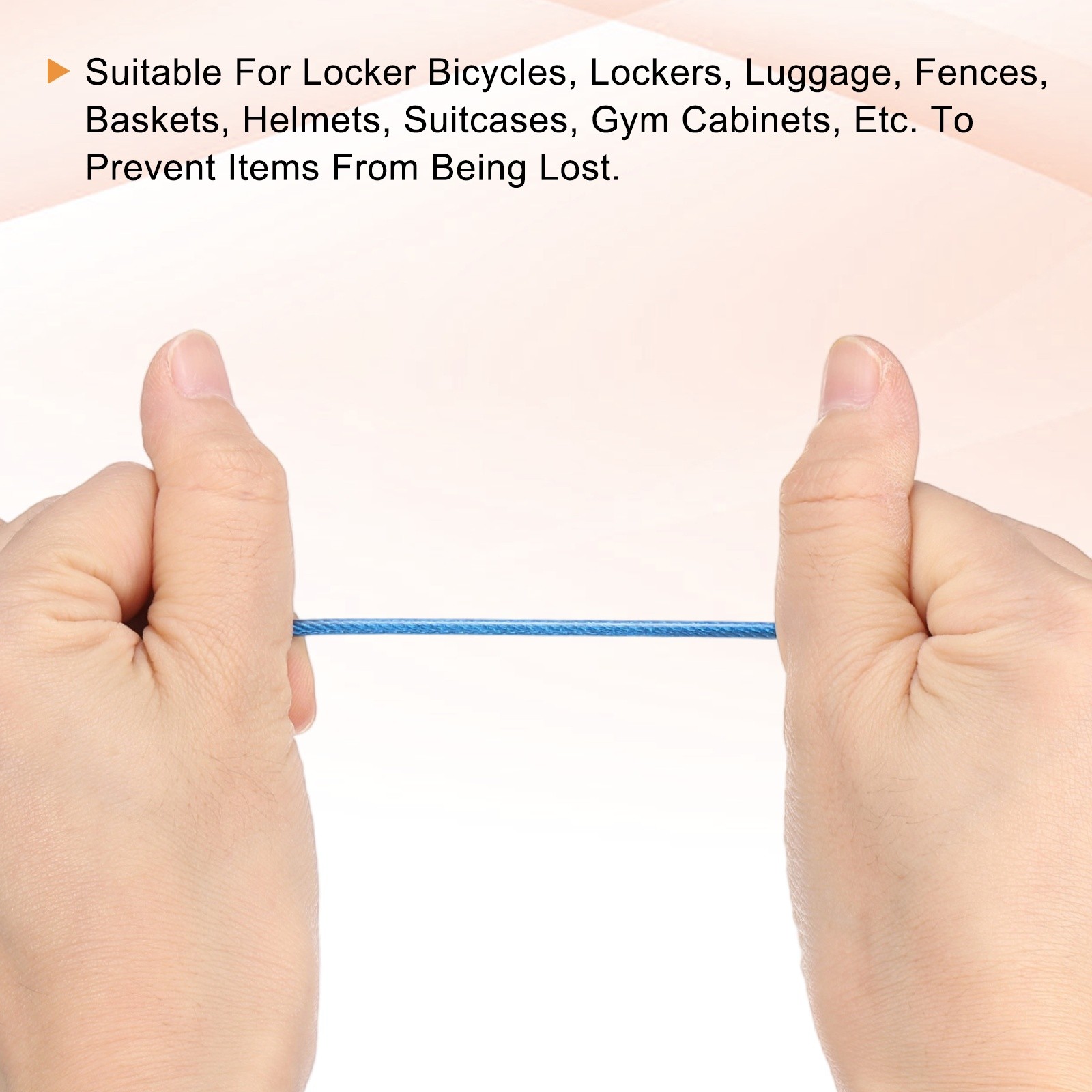 Security Steel Cable Digit Combination Lock 6.6Ft Coated Blue Wire Lock