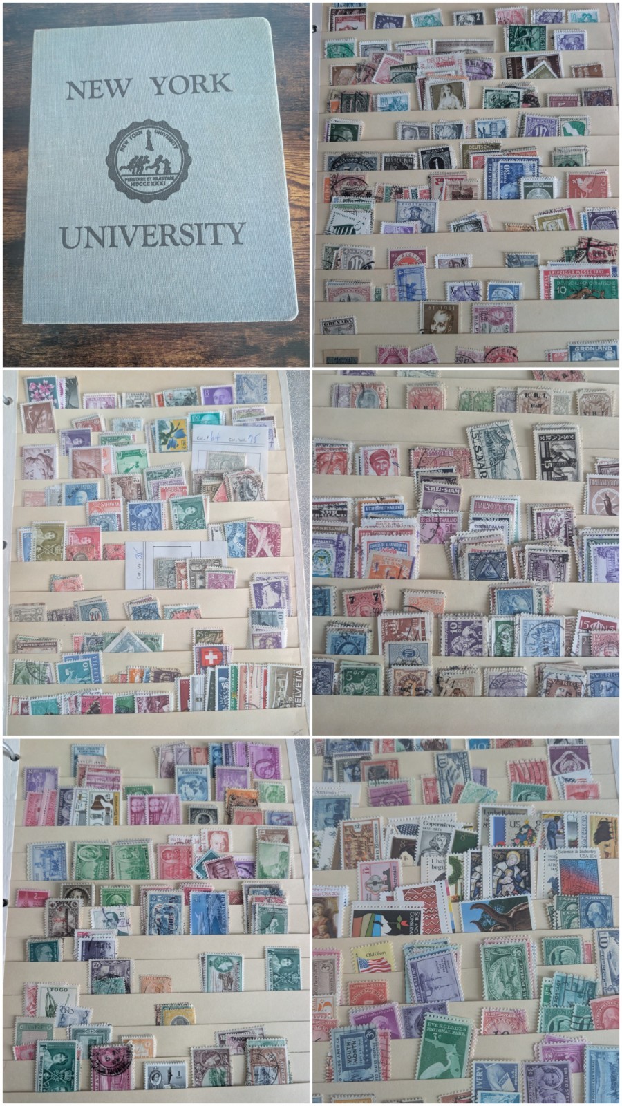 Worldwide Stamp Collection 20-Page Album 1900+ Stamps Airmail Estate Lot