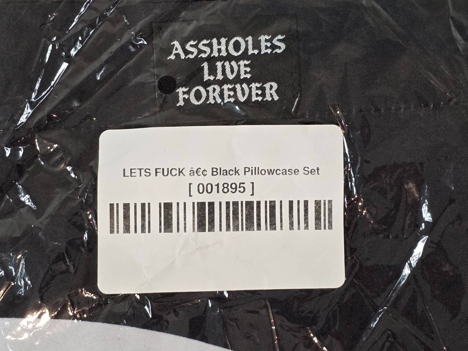 A******s Live Forever Lets F*** Lets Sleep Black Pillowcase Set