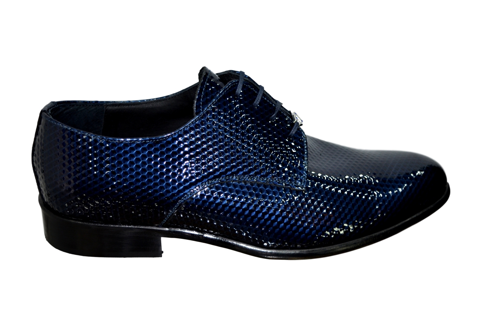HIGH LEVEL CEREMONY SHOES MEN MODEL DERBI ARTICLE 214N BLUE CUBES