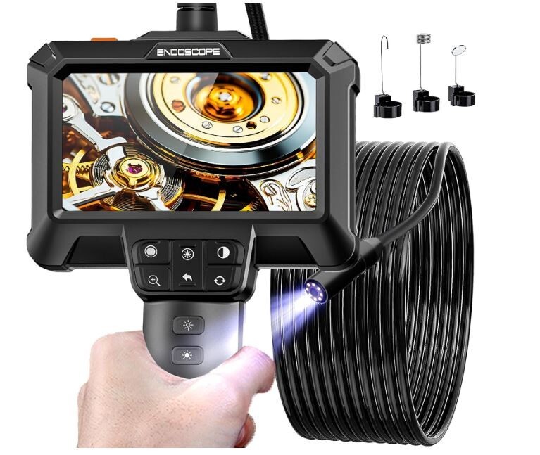 Endoscope Camera with Light - IP67 Waterproof Borescope Camera with 8 Adjustable