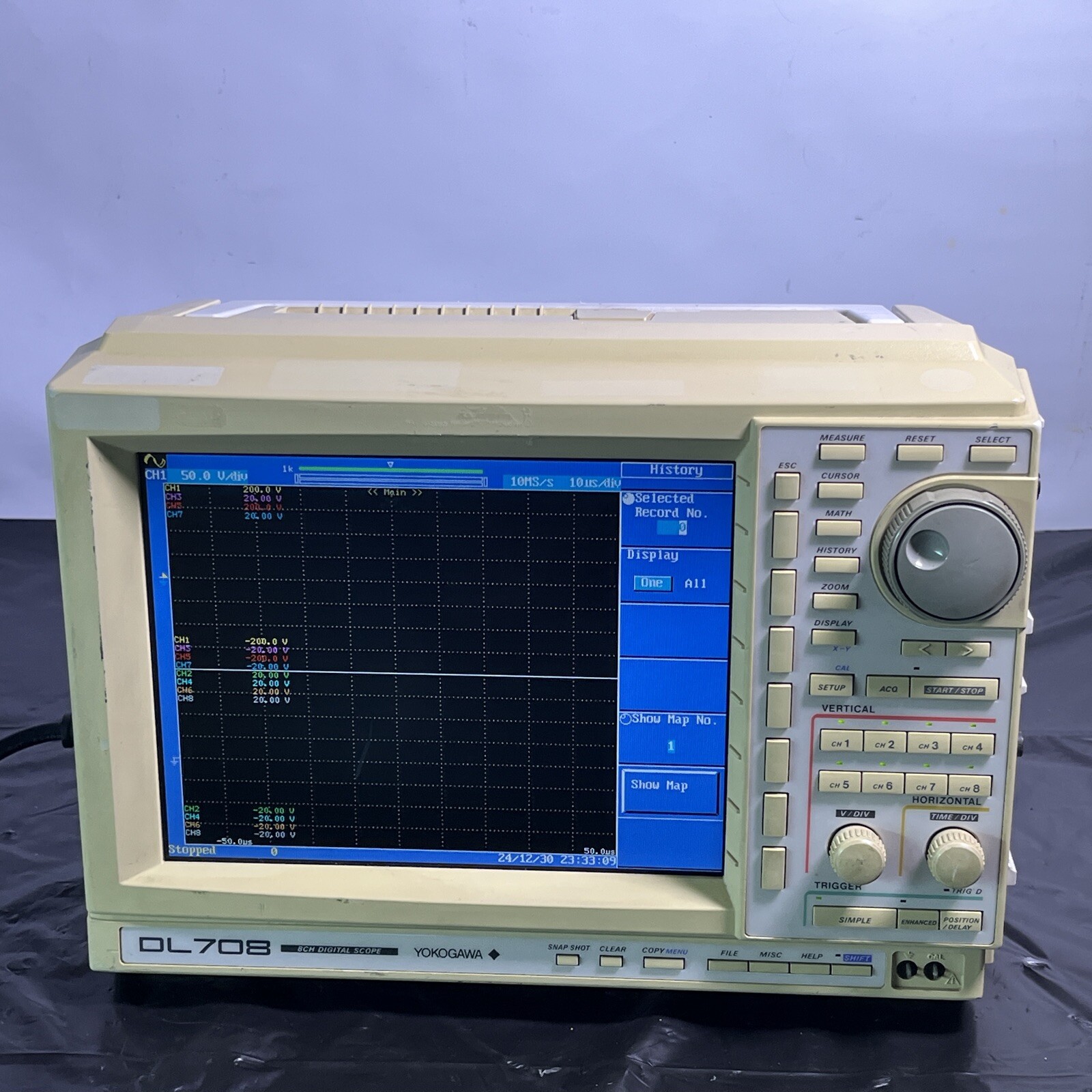 YOKOGAWA 701810 | DL708 8CH DIGITAL SCOPE | AS-IS / NO PROBE / POWERS ON