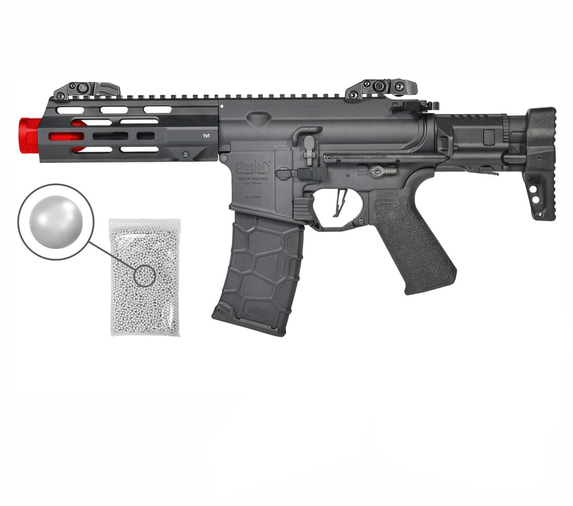 Umarex Avalon Calibur II AEG 6 mm PDW Black Airsoft Rifle with Pack of 1000x BBs