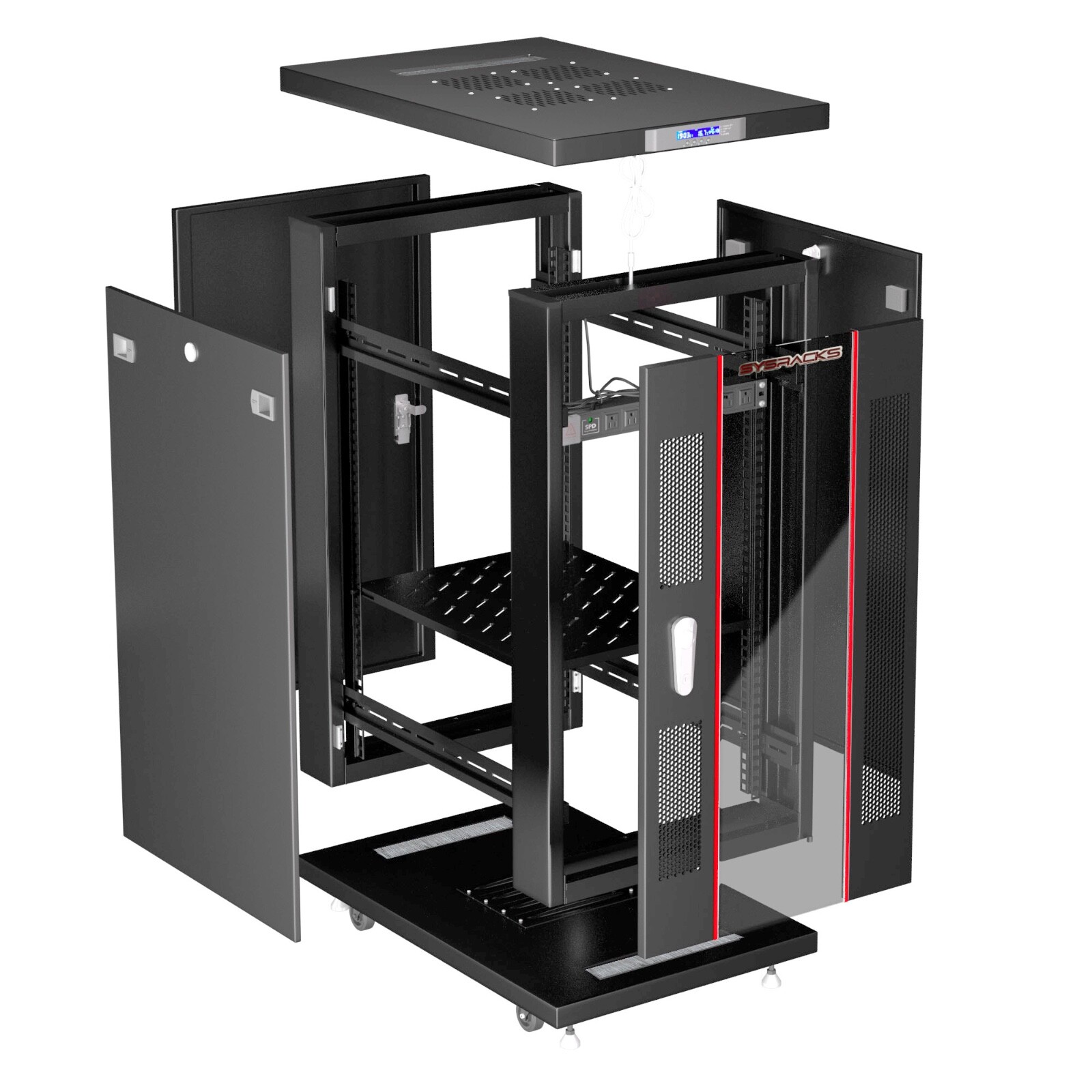 Sysracks 27U 32'' Deep IT Network Data Server Rack Cabinet