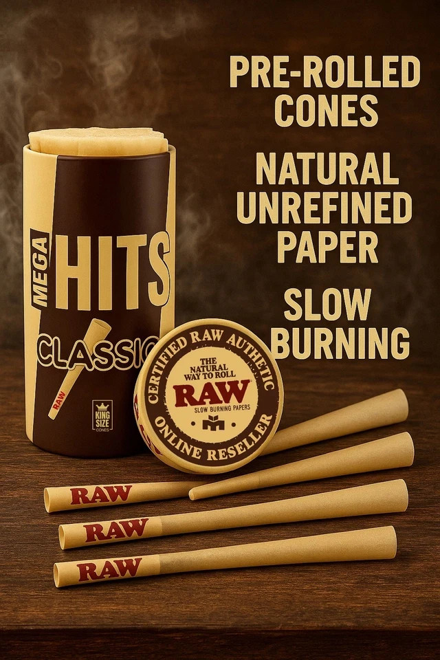 RAW Classic King Size Pre Rolled Cones | 100 Pack