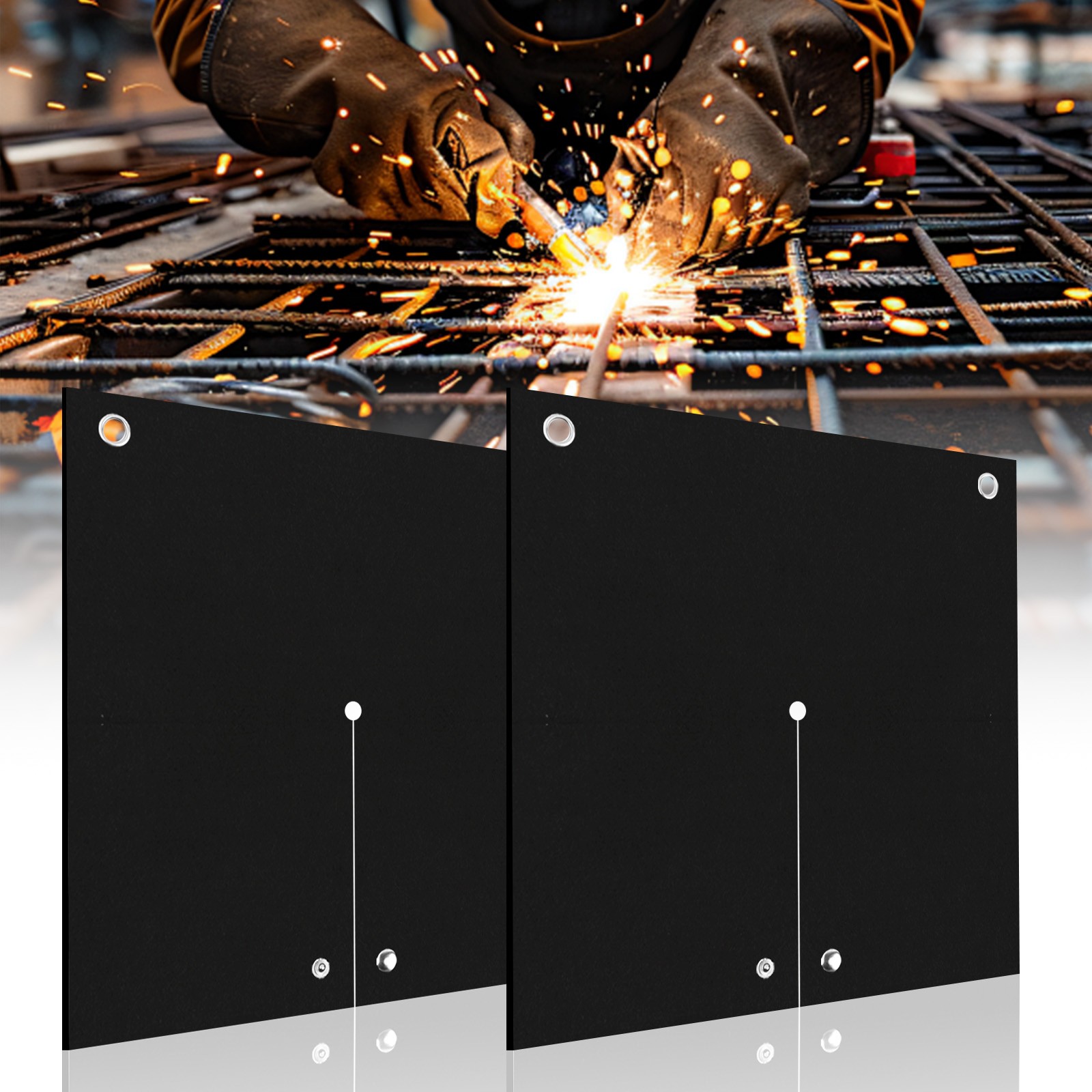 2pcs Fireproof Welding Protective Pad Blanket Insulation High Temp - 12 x 12in