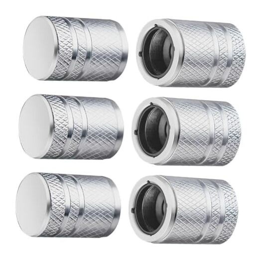 Tire Valve Stem Caps - (6 pcs), Tire Caps, Tire Valve Caps,Metal Valve Silver