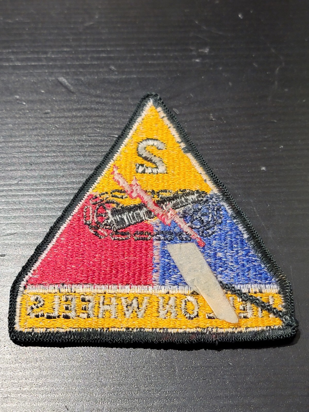 1950 Vietnam US Army Tank Triangle 2 Second Hell on Wheels Armored Div Patch 735