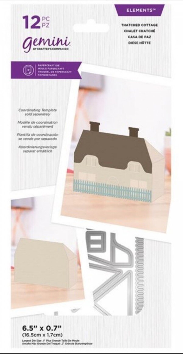 Crafters Companion Metal Die Set 12pc Gemini Thatched Cottage Elements NEW