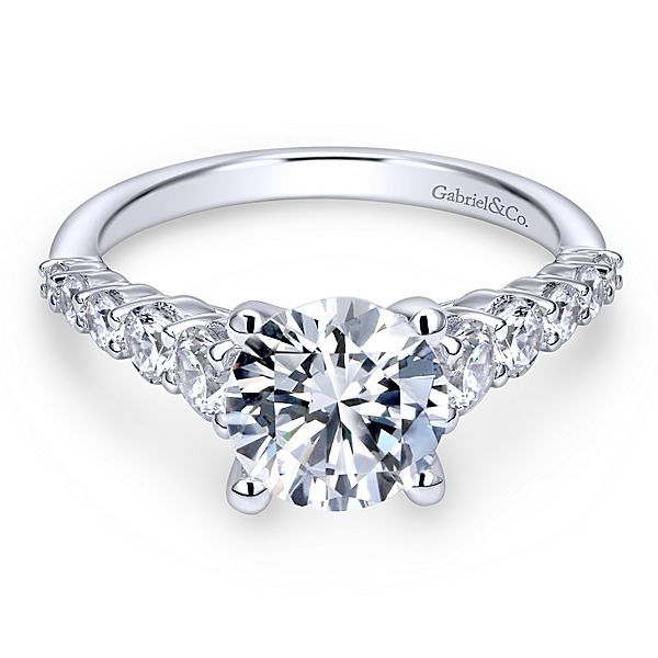 New Gabriel & Co. Round Straight Engagement Ring Setting ER11757R6W44JJ