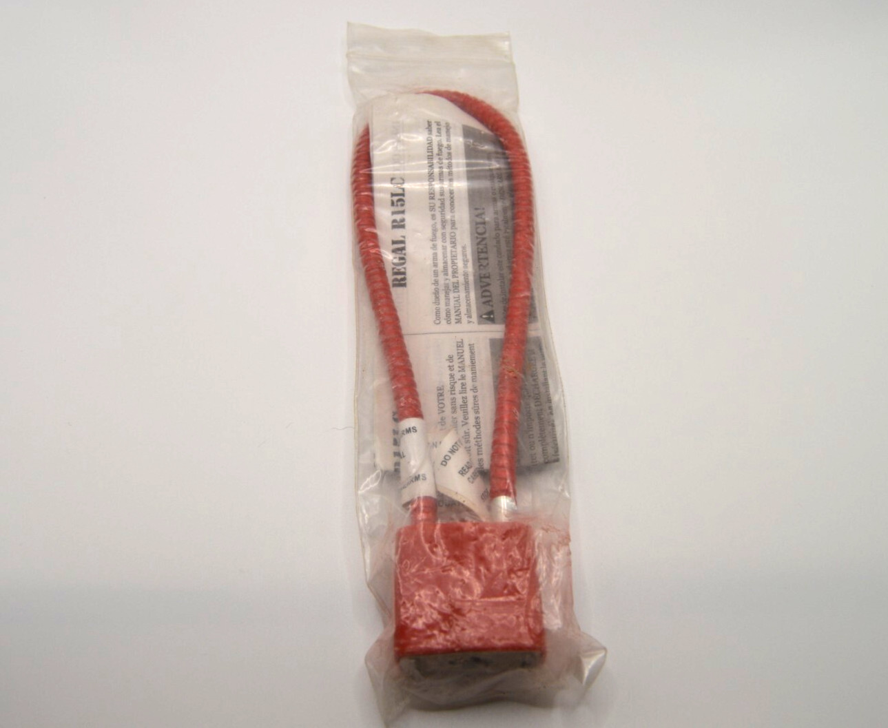 Regal #R15LC1 Cable Pistol/Gun Lock With 2 Keys & Instructions (Red/New)