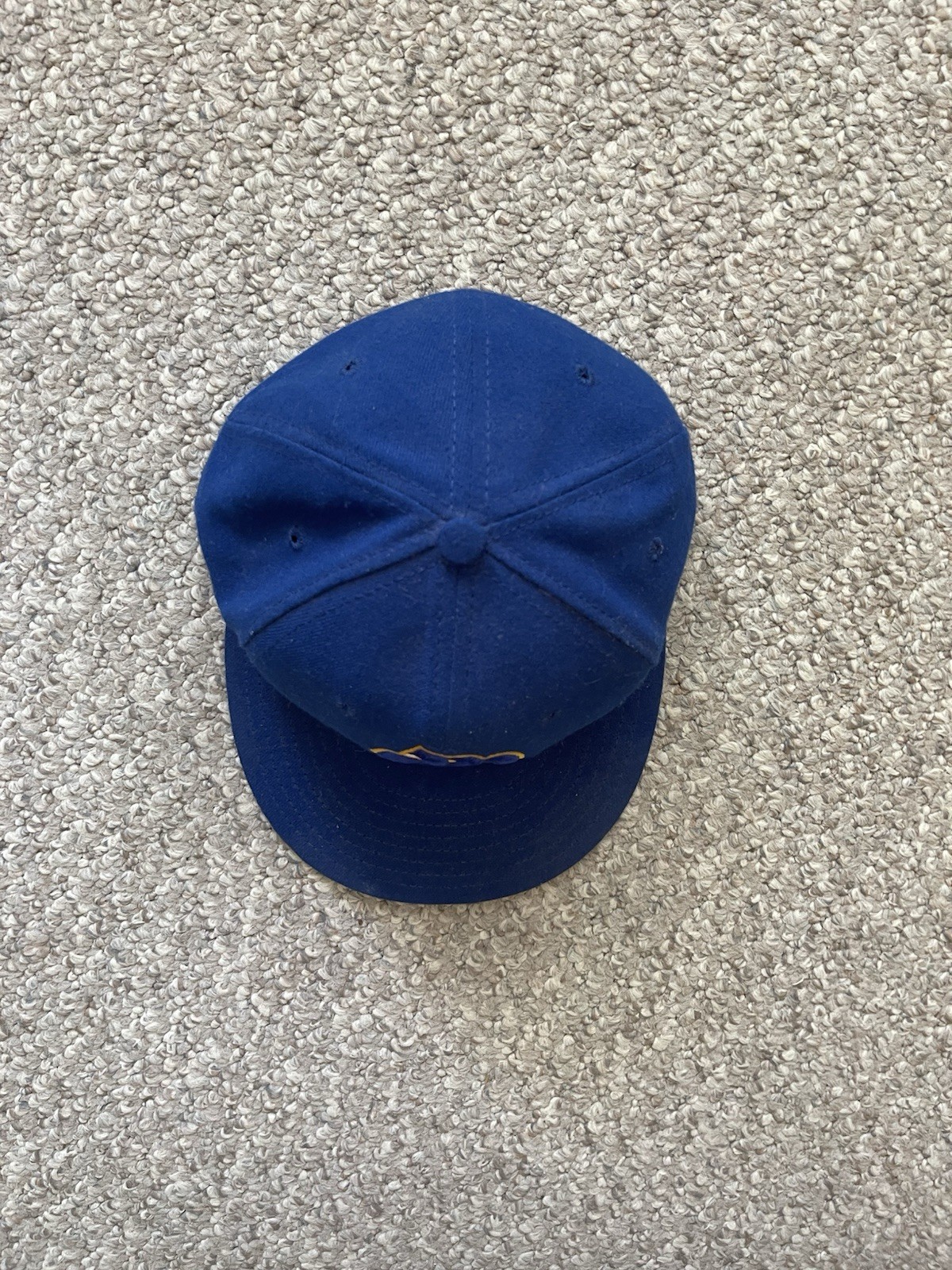 Milwaukee Brewers New Era 59Fifty Throwback Baseball Hat Size 7 Blue