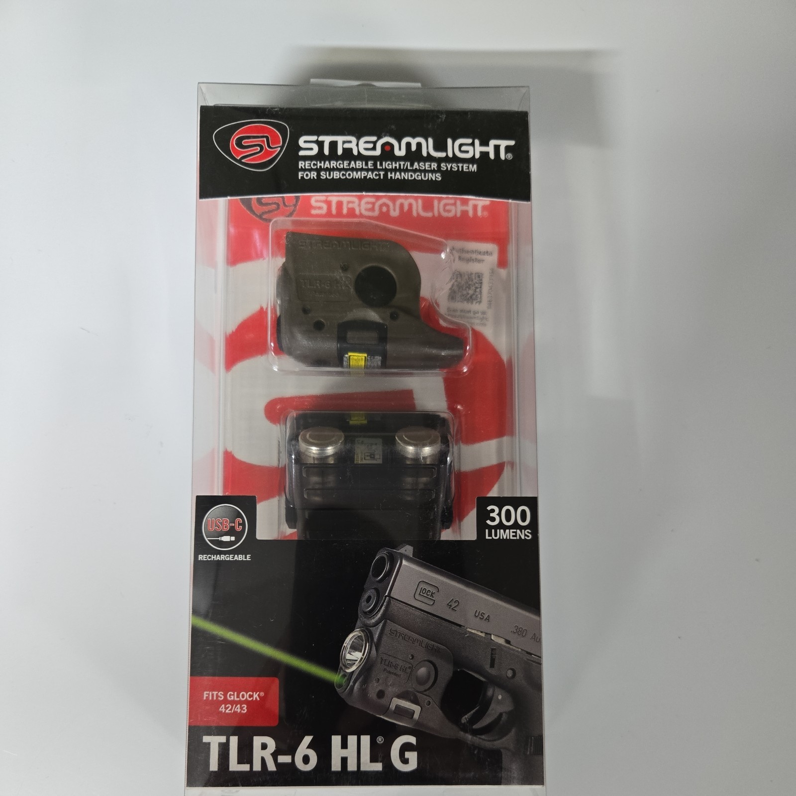 Streamlight TLR-6 HL G Rechargeable 300 Lumens Green Laser Rail Light FDE Color!