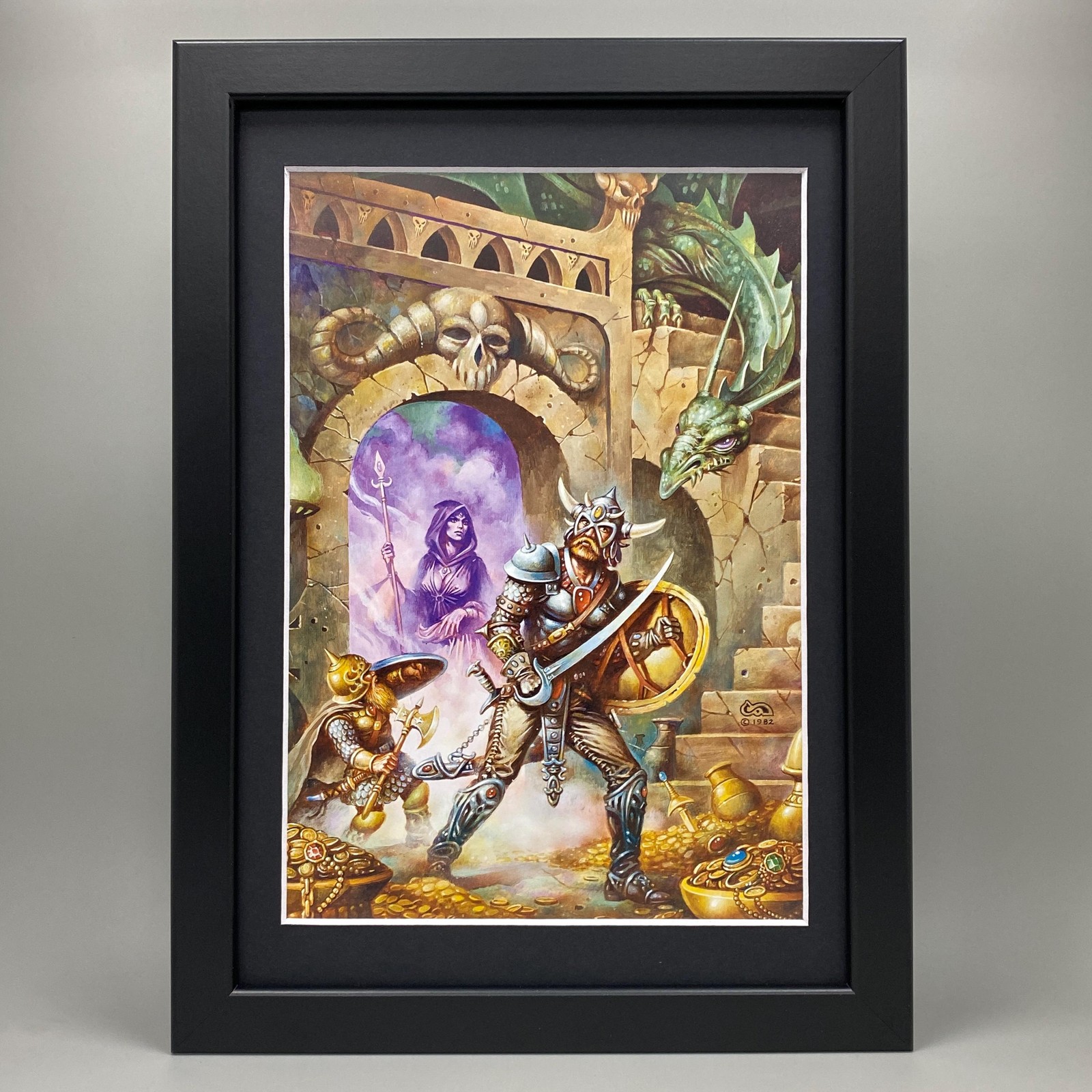 DRAGON MAGAZINE COVER FRAMED ART. DUNGEONS & DRAGONS, D&D, BARBARIAN, DWARF