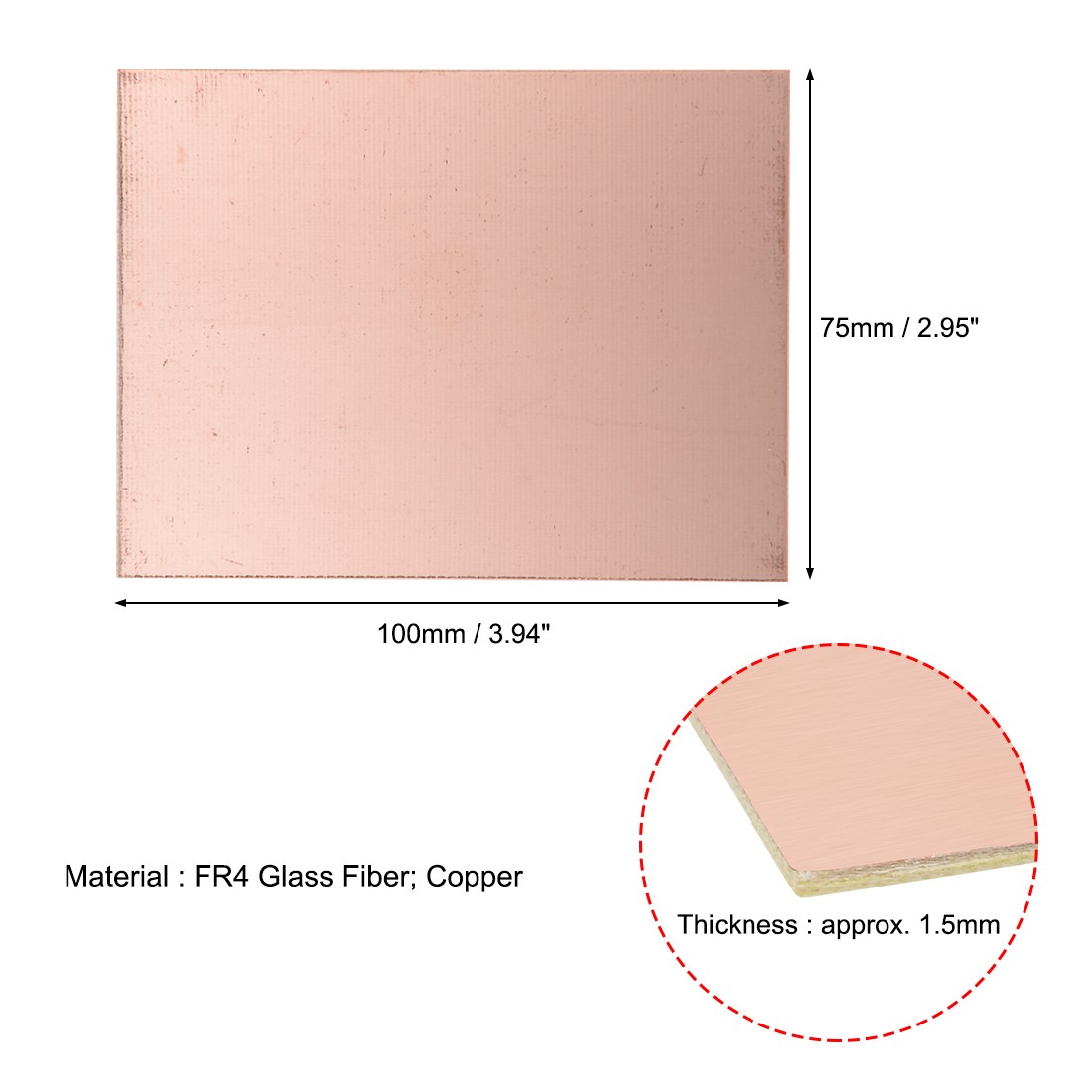 20Pcs 100x75mm Double-Sided Copper Clad Laminate PCB Plain Circuit Board FR4