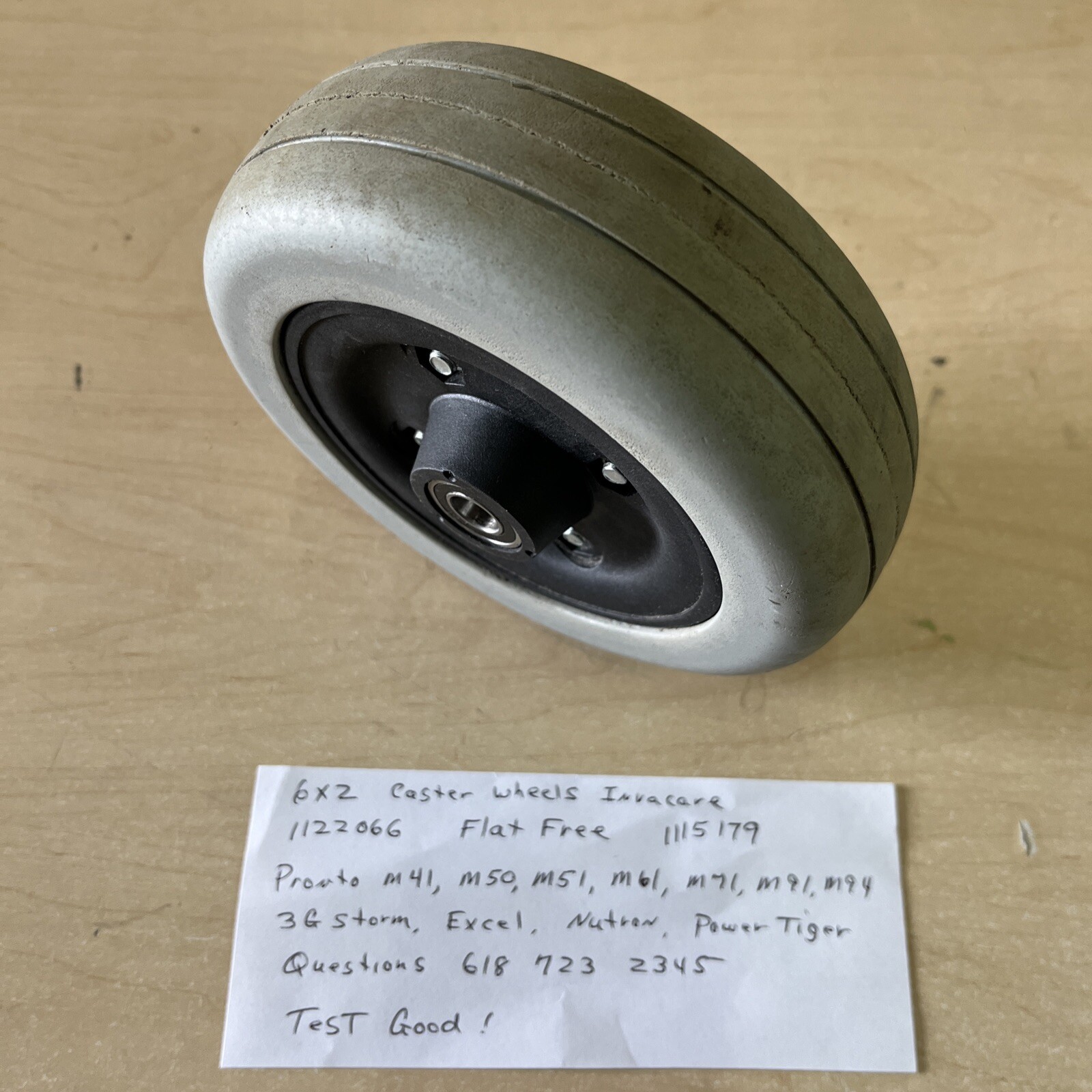 1115179 caster wheel 6X2 Invacare Flat Free 1122966