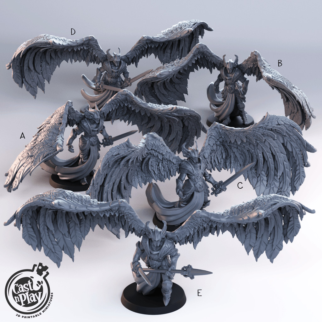 3D Printed Cast n Play Angel Justicar Set 28mm 32mm D&D