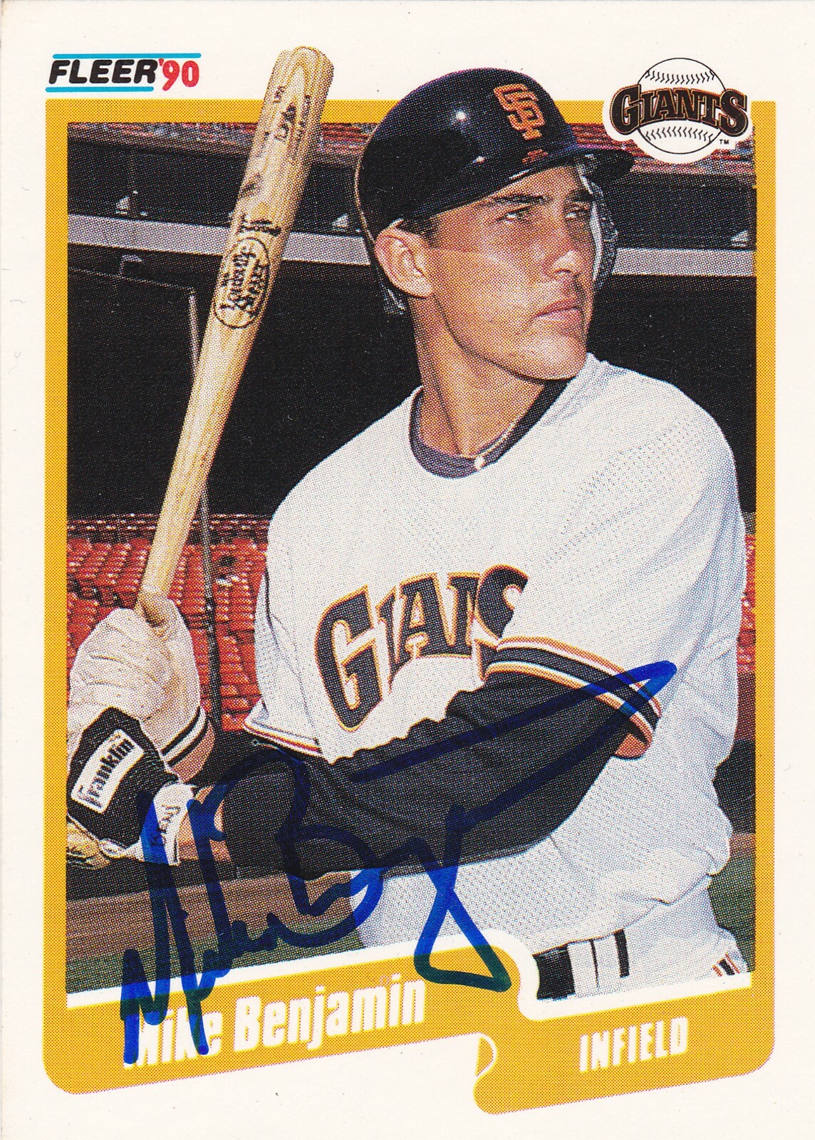 MIKE BENJAMIN SAN FRANCISCO GIANTS SIGNED CARD PIRATES BOSTON RED SOX PHILLIES