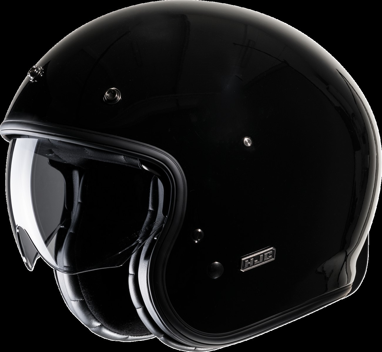 HJC JA20NUS6XBKV V31 Solid Open Face Motorcycle Helmet DOT Approved Black Large