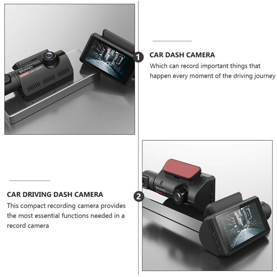 Touch Screen Dash Cam 3" 1080P Dual Lens Car DVR Recorder Camera Looprecording