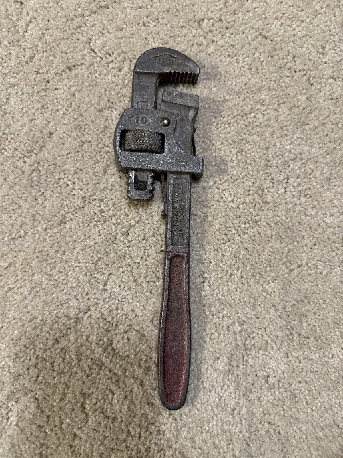 Antique STILLSON Adjustable Pipe Wrench No. 10  Walworth Co. Boston Made in USA