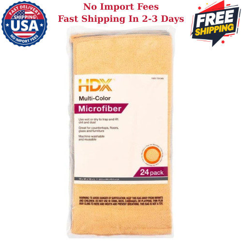 HDX 16 in. x 16 in. Multi-Purpose Microfiber Towel (24-Pack) - 2142099
