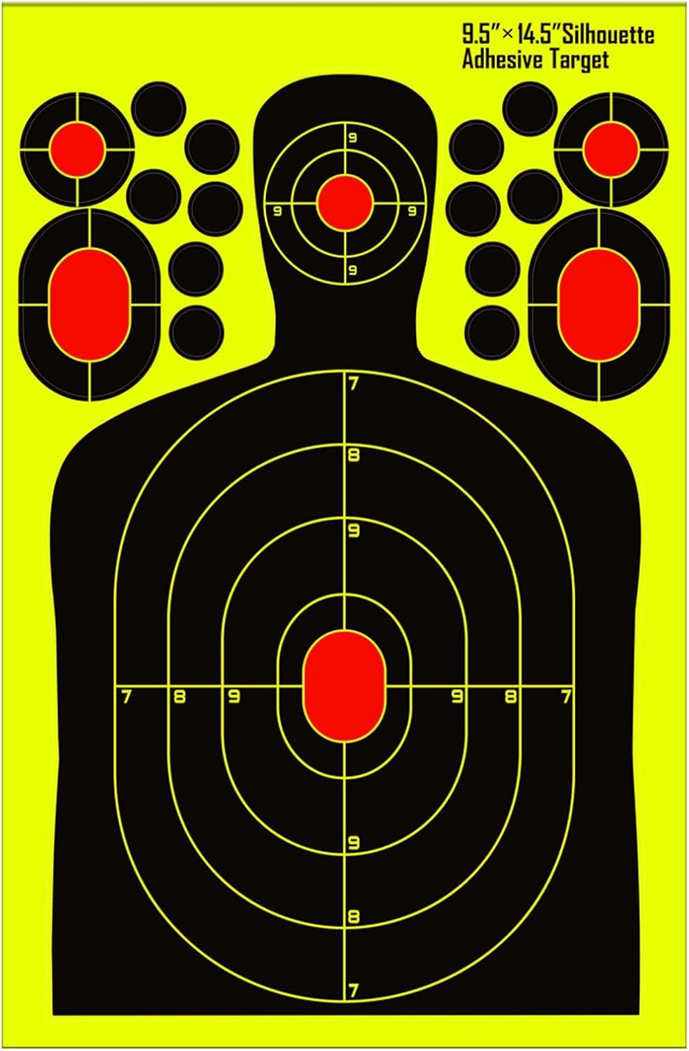 9.5X14.5 Inch Silhouette Splatter Targets - Bright Fluorescent Yellow Easily See