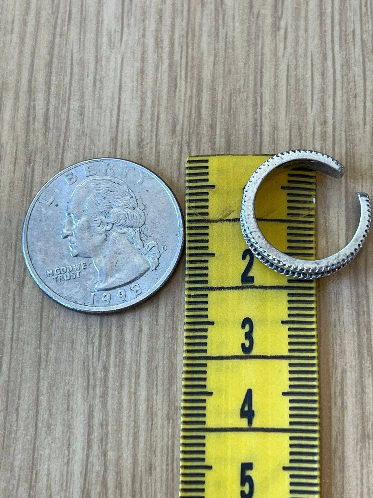 SILVER TONE Toe Finger Tip Ring Lot Of 3