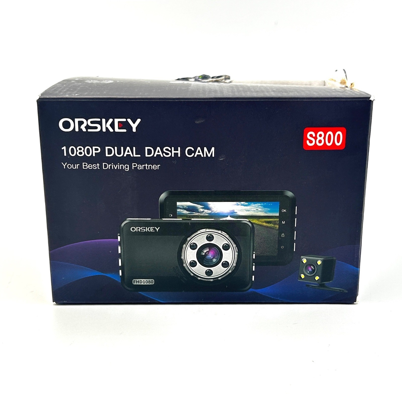 ORSKEY S800 1080P Dual Dash Cam Front Rear 3.0" IPS Screen Car Camera